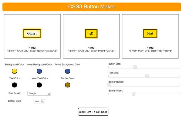CSS3 Button Maker Screen Shot